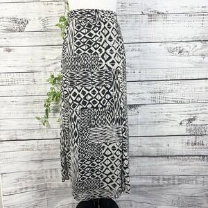 Covington Skirt size Small Black White Sheer Long Maxi Aztec Modest Boho Beach